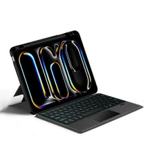 Load image into Gallery viewer, ProElite Wireless Bluetooth TouchPad Keyboard Case for iPad Pro 13 inch M4/M5 2024/2025, Magnetic Detachable Wireless TouchPad Keyboard Case with Apple Pencil Holder & Built-in 7-Colors Backlit, Black