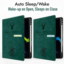 Load image into Gallery viewer, ProElite Cover for Motorola Pad 70 12.1 inch 2026 Case Cover, Deer Smart Flip Case Cover for Moto Pad 70 12.1 inch 2026 Tablet with Pen Holder, Dark Green
