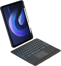 Load image into Gallery viewer, ProElite Wireless Bluetooth TouchPad Keyboard Case for Mi Pad 6 11 inch, Magnetic Detachable Wireless Bluetooth TouchPad Keyboard Built-in 7-Colors Backlit with Pen Holder, Black