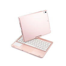 Load image into Gallery viewer, ProElite Rotatable Wireless Bluetooth TouchPad Keyboard flip case Cover for Apple iPad (A16) 11th/10th Generation 2025/2022, Built-in 7-Colors Backlit, Rose Gold