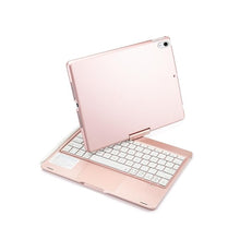 Load image into Gallery viewer, {Refurbished }ProElite Rotatable Wireless Bluetooth TouchPad Keyboard flip case Cover for Apple iPad (A16) 11th/10th Generation 2025/2022, Built-in 7-Colors Backlit, Rose Gold