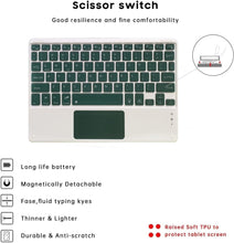 Load image into Gallery viewer, ProElite TouchPad Keyboard case for Lenovo Tab 10.1 inch 2025, Magnetic Detachable Wireless Bluetooth TouchPad Keyboard Lenovo Tab 10.1 inch 2025 Built-in 7-Colors Backlit, Dark Green