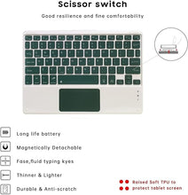 Load image into Gallery viewer, {Refurbished}ProElite TouchPad Keyboard case for Lenovo Tab Plus 11.5 inch, Magnetic Detachable Wireless Bluetooth TouchPad Keyboard Lenovo Tab Plus 11.5 inch Built-in 7-Colors Backlit, Dark Green