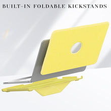 Load image into Gallery viewer, ProElite Case for MacBook Neo 13 inch 2026, Fabric Material Hard Shell with Slim TPU Bumper and Fold Kickstand, Yellow