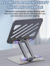 Load image into Gallery viewer, ProElite Aluminium Swivel Tablet Stand for Upto 13 inch with 360 Rotating Base, Foldable Adjustable Holder Compatible with iPad Pro 11,12.9, Air 13, Pro 13, Lenovo Tab, Galaxy Tab Ultra etc