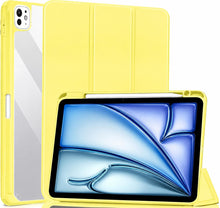 Load image into Gallery viewer, ProElite Case for iPad Air 11 Inch M4/M3/M2 2026/2025/2024, iPad Air 10.9 inch 5th/4th Gen & iPad Pro 11 inch 4th/3rd Gen 2022 case Cover, Transparent Smart Flip Cover with Pencil Holder, Yellow