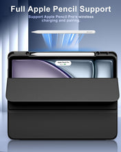 Load image into Gallery viewer, ProElite Case Cover for Apple iPad Air 13 inch M3/M2 2025/2024 Cover, Transparent Smart Flip Cover for iPad Air 13 inch M3/M2 2025/2024 with Pencil Holder, Lavender