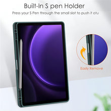 Load image into Gallery viewer, ProElite Cover for Galaxy Tab S9+/ S9 FE+/S10+ Case, 360 Degree Rotatable Smart Flip Case Cover for Samsung Tab S9 Plus/S9 FE Plus/S10 Plus 12.4 inch Transparent Back with S Pen Holder, Dark Green