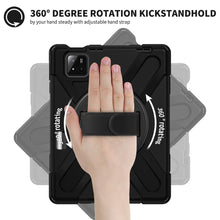 Load image into Gallery viewer, ProElite Cover for Xiaomi Mi Pad 8/8 Pro/Mi Pad 7/7 Pro 11.2 inch, Rugged 3 Layer Armor case with Hand Grip & Rotating Kickstand with Shoulder Strap & Pen Holder, Black