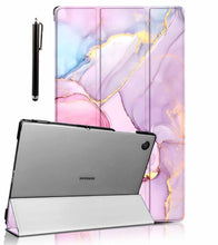 Load image into Gallery viewer, ProElite Cover for Samsung Galaxy Tab A9 Plus 11 inch Case Cover, Smart Flip Case Cover for Samsung Galaxy Tab A9+ 11 inch Translucent Back with Stylus Pen, Marble Pink
