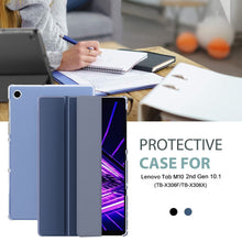Load image into Gallery viewer, ProElite Smart Flip Case Cover for Lenovo Tab M10 HD 2nd Gen TB-X306X / Smart Tab M10 HD 2nd Gen TB-X306F, Translucent Back with Stylus Pen, Navy Blue
