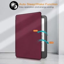 Load image into Gallery viewer, ProElite Slim Smart Flip case Cover for Amazon Kindle 6" 300 ppi 11th Generation 2022, Wine Red