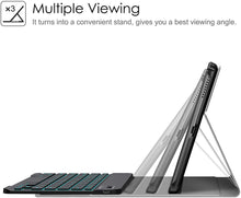 Load image into Gallery viewer, ProElite Keyboard case for Lenovo Tab P11/P11 Plus 11 inch (TB-J606F/J606X), Magnetic Detachable Wireless Bluetooth Keyboard Built-in 7-Colors Backlit, Black