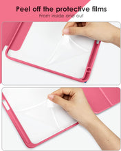 Load image into Gallery viewer, ProElite Case Cover for Apple iPad 10.2 inch Case, Smart Flip Case Cover for Apple iPad 10.2 inch 2021 9th/8th/7th Gen, Clear Soft Back with pencil holder, Hot Pink
