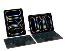 Load image into Gallery viewer, {Refurbished} ProElite Wireless Bluetooth TouchPad Keyboard Case for iPad Air 13 M3/M2 2025/2024 & iPad pro 12.9 5th/6th Gen, Detachable TouchPad Keyboard with Apple Pencil Holder & Built-in 7-Colors Backlit,Black