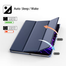 Load image into Gallery viewer, ProElite Smart Flip Case Cover for Lenovo Tab M10 HD 2nd Gen TB-X306X / Smart Tab M10 HD 2nd Gen TB-X306F, Translucent Back with Stylus Pen, Navy Blue