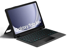 Load image into Gallery viewer, (Refurbished) ProElite Wireless Bluetooth TouchPad Keyboard Case for Samsung Galaxy Tab A9 Plus 11 inch, Magnetic Detachable Wireless Bluetooth TouchPad Keyboard Built-in 7-Colors Backlit with S Pen Holder, Black