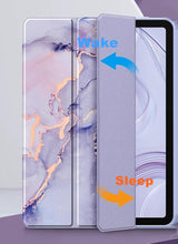 Load image into Gallery viewer, ProElite Case Cover for Apple iPad 10.2 inch Case, Smart Flip Case Cover for Apple iPad 10.2 inch 2021 9th/8th/7th Gen, Clear Soft Back with Pencil Holder, Marble Purple