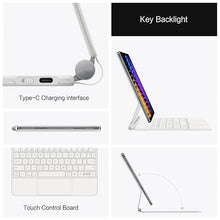 Load image into Gallery viewer, ProElite Magnetic Bluetooth TouchPad Keyboard case for Xiaomi Mi Pad 8/8 Pro/Mi Pad 7/7 Pro 11.2 inch Tablet, Floating Cantilever Design with Built-in Colourful Backlit TouchPad Keyboard, White
