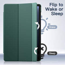 Load image into Gallery viewer, ProElite Cover for Samsung Galaxy Tab S10 Lite 10.9"/ Tab S9 FE 10.9 inch/Tab S10 FE/Tab S9 11 inch Case Cover, Smart Flip Case Cover Translucent Back with S Pen Holder, Dark Green
