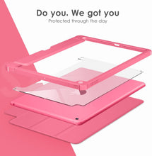 Load image into Gallery viewer, ProElite Case Cover for Apple iPad 10.2 inch Case, Smart Flip Case Cover for Apple iPad 10.2 inch 2021 9th/8th/7th Gen, Clear Soft Back with pencil holder, Hot Pink