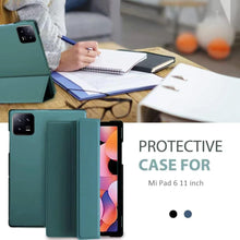 Load image into Gallery viewer, ProElite Smart Flip Case Cover for Xiaomi Mi Pad 6 11 inch, Translucent Back with Stylus Pen, Dark Green