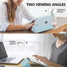 Load image into Gallery viewer, ProElite Smart Trifold Hard Back Flip Stand Case Cover for Apple iPad 9.7 inch 2018/2017 5th 6th Generation with Stylus Pen- Light Blue