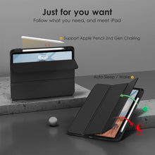 Load image into Gallery viewer, ProElite Case Cover for Apple iPad Pro 13 M4/M5 2024/2025 Cover, Transparent Smart Flip Cover for iPad Pro 13 inch M4/M5 2024/2025 with Pencil Holder, Marble Purple