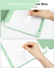 Load image into Gallery viewer, ProElite Case for iPad Air 11 Inch M3/M2 2025/2024, iPad Air 10.9 inch 5th/4th Gen & iPad Pro 11 inch 4th/3rd Gen 2022 case Cover, Transparent Smart Flip Cover with Pencil Holder, Light Green