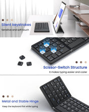 Load image into Gallery viewer, ProElite PBK05 Portable Wireless Bluetooth Keyboard with Larger TouchPad Pocket-Sized Travel Keyboard for MacOS/iOS,Android,Windows sync up to 3 Devices, Black