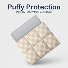 Load image into Gallery viewer, ProElite Puffy Laptop Sleeve for 16-inch MacBook Pro Puffer Laptop Carrying Case, Pillow Pouch Compatible MacBook Pro 16 inch - Neutral Checker