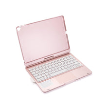 Load image into Gallery viewer, ProElite Rotatable Wireless Bluetooth TouchPad Keyboard flip case Cover for Apple iPad 10.2 inch 9th/8th/7th Generation, Built-in 7-Colors Backlit, Rose Gold