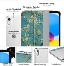 Load image into Gallery viewer, ProElite Cover for Apple iPad (A16) 11th/10th Generation (2025/2022) Cover Case, Transparent Smart case for iPad 11th/10th Gen 2025/2022 (Supports Auto Sleep Wake) with Stylus Pen, Flowers