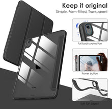 Load image into Gallery viewer, ProElite Case Cover for Apple iPad (A16) 11th/10th Generation (2025/2022), Transparent case Cover with Pencil Holder for iPad 11th/10th Gen 2025/2022, Black