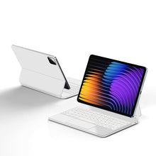 Load image into Gallery viewer, ProElite Magnetic Bluetooth TouchPad Keyboard case for Xiaomi Mi Pad 8/8 Pro/Mi Pad 7/7 Pro 11.2 inch Tablet, Floating Cantilever Design with Built-in Colourful Backlit TouchPad Keyboard, White