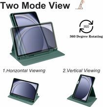Load image into Gallery viewer, ProElite Cover for Galaxy Tab S9+/ S9 FE+/S10+ Case, 360 Degree Rotatable Smart Flip Case Cover for Samsung Tab S9 Plus/S9 FE Plus/S10 Plus 12.4 inch Transparent Back with S Pen Holder, Dark Green