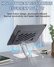 Load image into Gallery viewer, ProElite Tablet Stand, Adjustable Tablet Holder for Desk,Foldable Aluminium for iPad Stand Dock Holder iPad Air 5/4/Mini/10.2/Pro 12.9/Pro 11, Galaxy Tab Ultra, Lenovo Tab,Surface (4-13 inch)-Silver