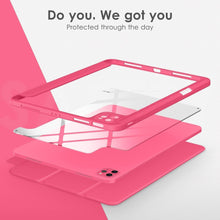 Load image into Gallery viewer, ProElite Case Cover for Apple iPad Pro 11 inch 2024/2025 M4/M5 5th/6th Gen Cover, Smart Flip Case for Apple iPad Pro 11 inch M4/M5, Transparent Smart Flip Cover with Pencil Holder, Hot Pink