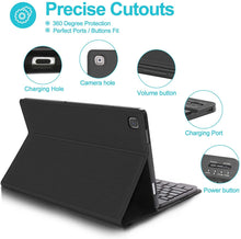 Load image into Gallery viewer, ProElite Keyboard case for Samsung Galaxy Tab A7 Lite 8.7 inch SM-T220/T225, Magnetic Detachable Wireless Bluetooth Keyboard Built-in 7-Colors Backlit, Black