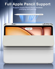 Load image into Gallery viewer, ProElite Case Cover for Apple iPad Air 13 inch M3/M2 2025/2024 Cover, Transparent Smart Flip Cover for iPad Air 13 inch M3/M2 2025/2024 with Pencil Holder, Grey