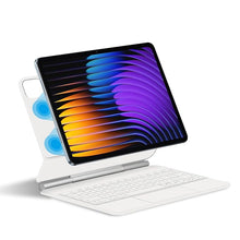 Load image into Gallery viewer, ProElite Magnetic Bluetooth TouchPad Keyboard case for Xiaomi Mi Pad 8/8 Pro/Mi Pad 7/7 Pro 11.2 inch Tablet, Floating Cantilever Design with Built-in Colourful Backlit TouchPad Keyboard, White