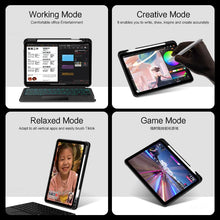 Load image into Gallery viewer, {Refurbished}ProElite Wireless Bluetooth TouchPad Keyboard Case for iPad (A16) 11th/10th Gen 2025/2022, Magnetic Detachable Wireless Bluetooth TouchPad Keyboard Built-in 7-Colors Backlit with Pencil Holder, Black