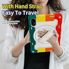 Load image into Gallery viewer, ProElite for Redmi Pad Pro 12.1 inch case, Rugged 3 Layer Armor case Cover for Redmi Pad Pro 12.1 inch with Hand Grip and Rotating Kickstand with Shoulder Strap, Rainbow Red