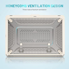 Load image into Gallery viewer, ProElite Transparent Case for MacBook Air 13 inch M2 2025/2024 M1 2021 2020 Release A2337 A2179 A1932 Model Touch ID,Heavy Duty Honeycomb Hard Shell with Slim TPU Bumper and Fold Kickstand, Stone
