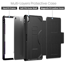 Load image into Gallery viewer, ProElite Case Cover for Apple iPad Air 11 inch M3/M2 2025/2024, Smart Magnetic Shockproof Protective Case for Apple iPad Air 11 inch M3/M2 2025/2024 5 Stable Stands with Pencil Holder, Black