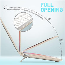 Load image into Gallery viewer, ProElite Transparent Case for MacBook Air 13 inch M2 2025/2024 M1 2021 2020 Release A2337 A2179 A1932 Model Touch ID,Heavy Duty Honeycomb Hard Shell with Slim TPU Bumper and Fold Kickstand, Stone