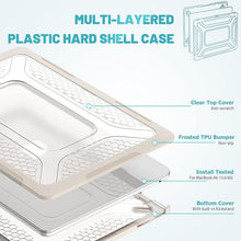 Load image into Gallery viewer, ProElite Case for MacBook Air 13.6 inch Case 2022 2023 2024 2025 Release M4/M3 A3113 M2 A2681 with Touch ID,Heavy Duty Honeycomb Hard Shell with Slim TPU Bumper and Fold Kickstand, Stone