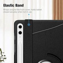 Load image into Gallery viewer, ProElite Cover for Galaxy Tab S9 FE+/S9+/S10+ 12.4 inch Case Cover, 360 Rotatable Smart Flip Case Cover for Galaxy Tab S9 FE Plus/S9 Plus/S10 Plus 12.4 inch Tablet with Stylus Pen, Black