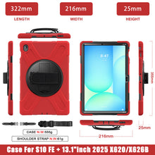 Load image into Gallery viewer, ProElite Cover for Samsung Galaxy Tab S10 FE Plus 13.1 inch, Rugged 3 Layer Armor case for Samsung Galaxy Tab S10 FE Plus 13.1 inch with Rotating Kickstand, Red