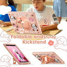 Load image into Gallery viewer, ProElite Cover for Apple iPad 10.2 inch Case Cover, Tough Bubble Kids case Cover for Apple iPad 10.2" 9th/8th/7th Gen with Rotating Kickstand & Shoulder Strap, Pink